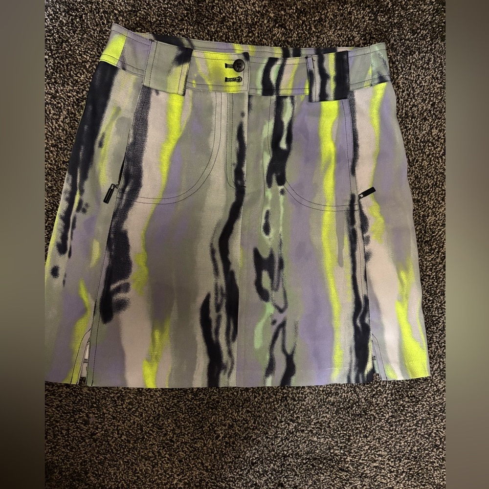 Jamie Sadock Neon Abstract Mini Skirt